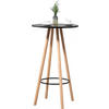 STEHTISCH rund 60 cm Holz natura/schwarz - Eukalyptusholzfarben/Schwarz, Holz (60/60/107cm) - CLP