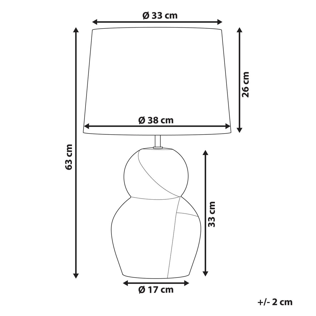 TISCHLAMPE Guapore 38/38/63 cm - Schwarz, Keramik (38/38/63cm) - Beliani