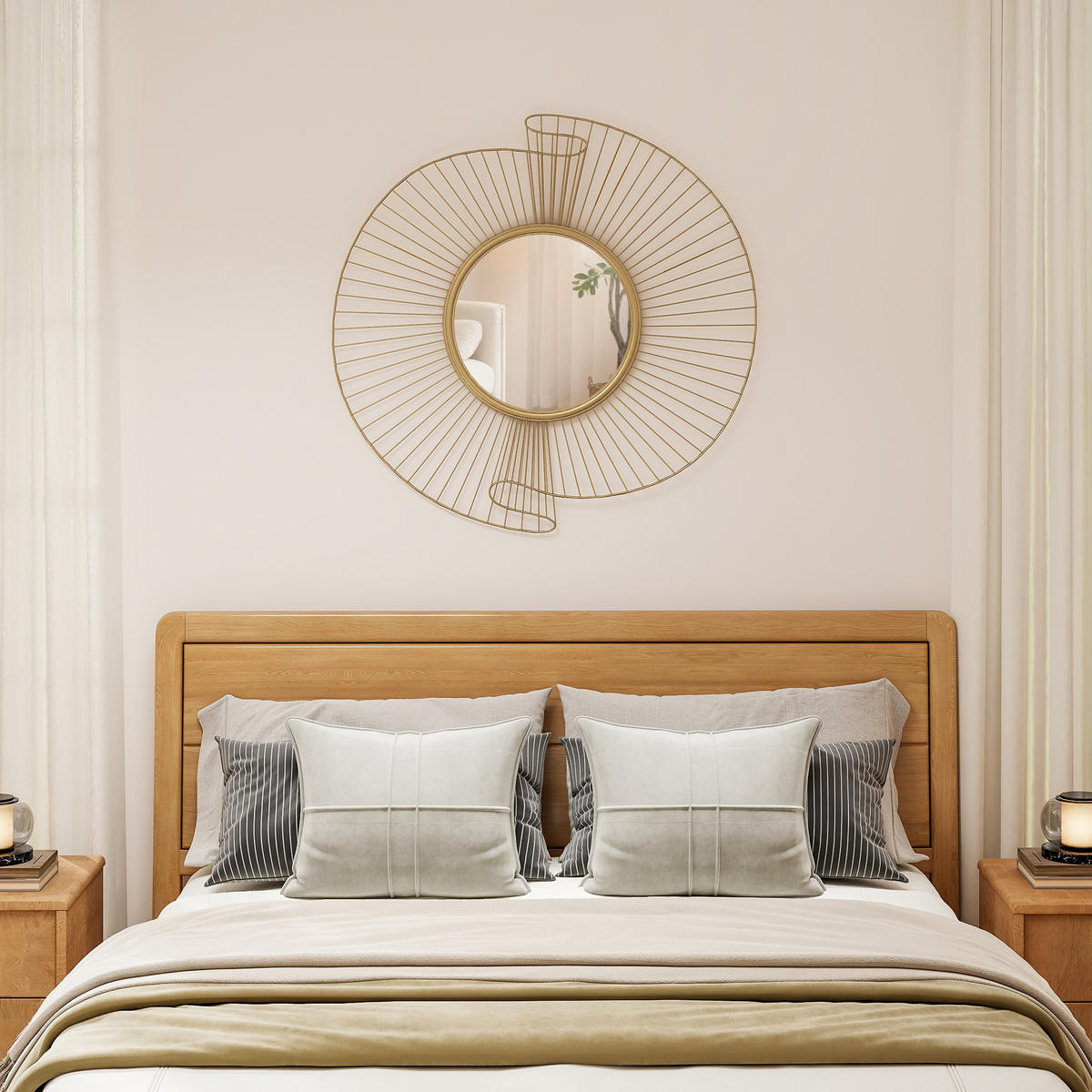 WANDSPIEGEL DE-14334 60 cm, mit 360°-Aufhängung Gold - Goldfarben, Metall (60/60/3.2cm) - ComfortXL