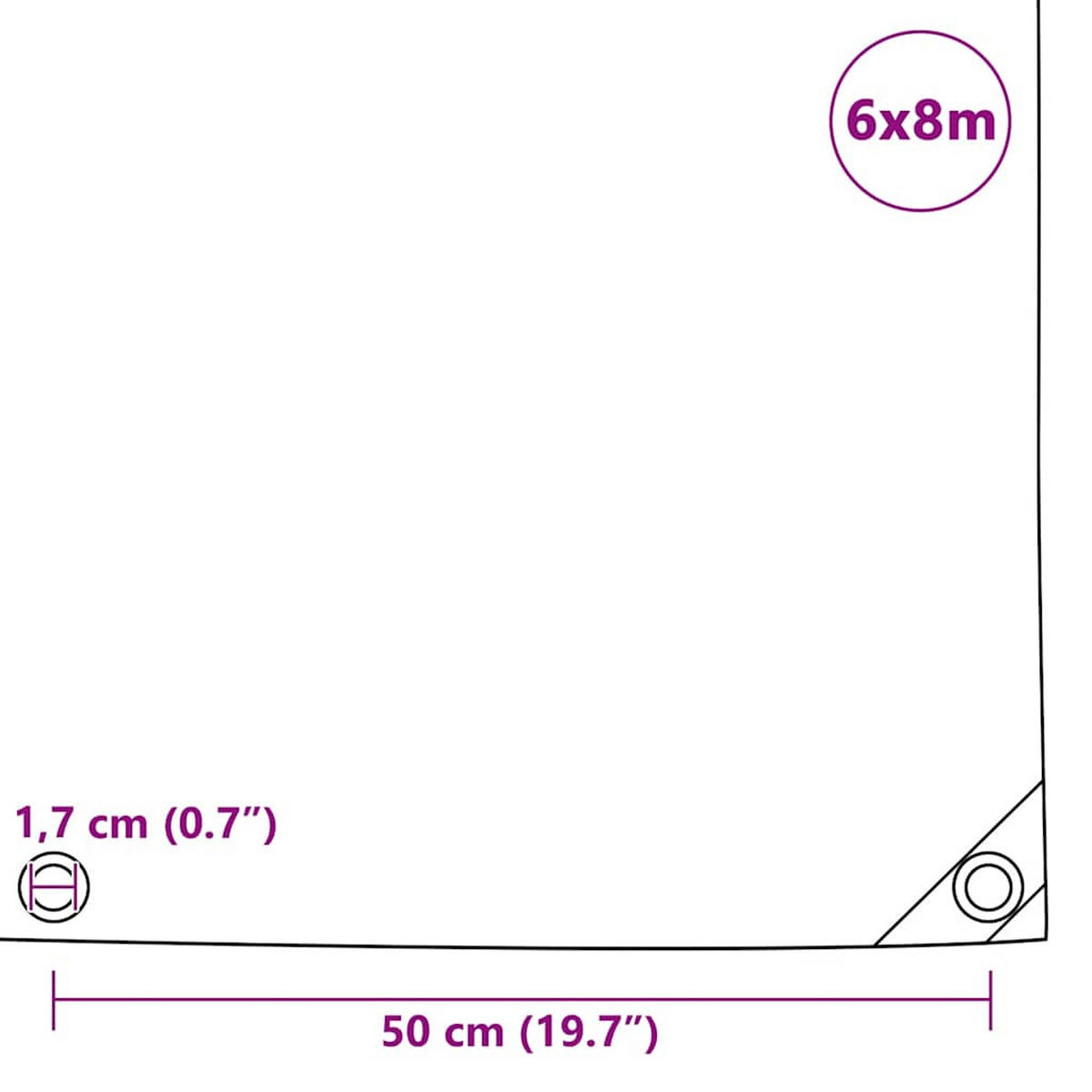 ABDECKPLANE, Reißfeste Gewebeplane mit Ösen, 650 G/M², 6/8 m, Grau - Grau, Textil (600/800cm) - vidaXL