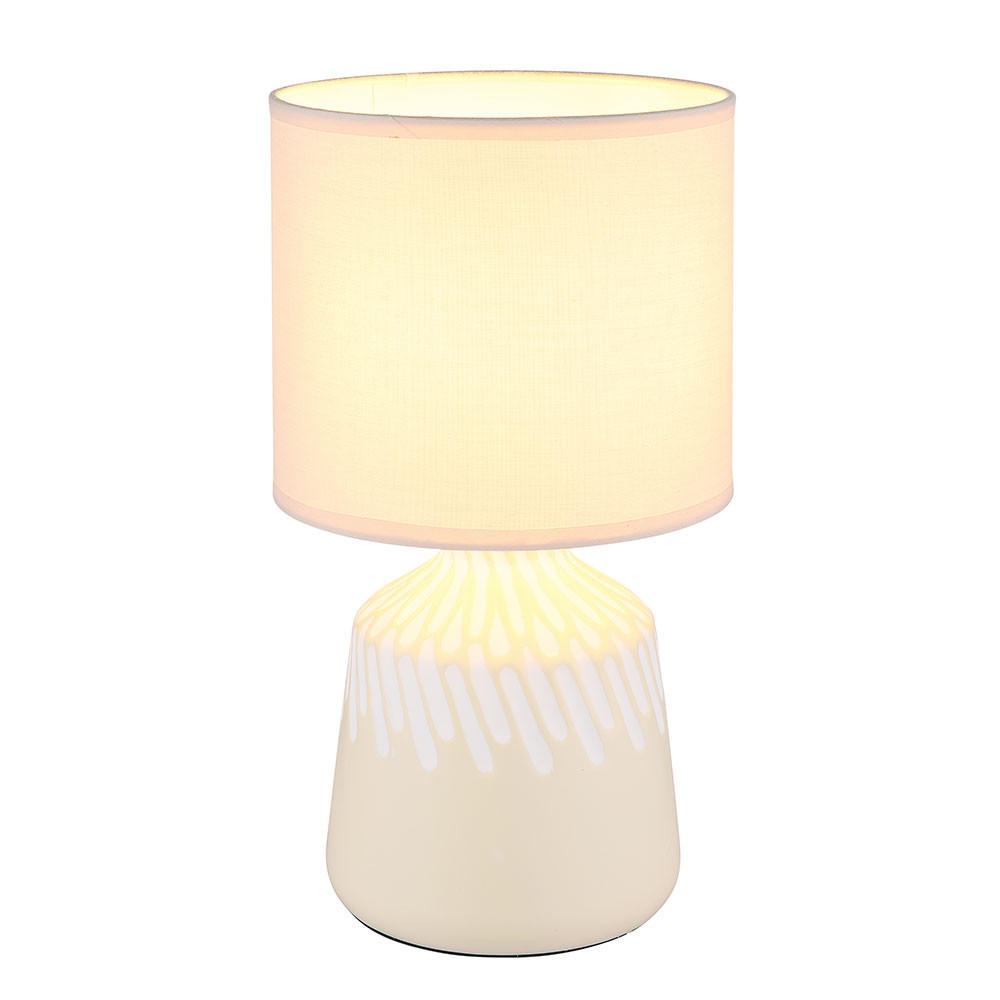 TISCHLEUCHTE Keramik Textil Beige - Beige, Textil (17.5/17.5/31.5cm) - Globo Lighting