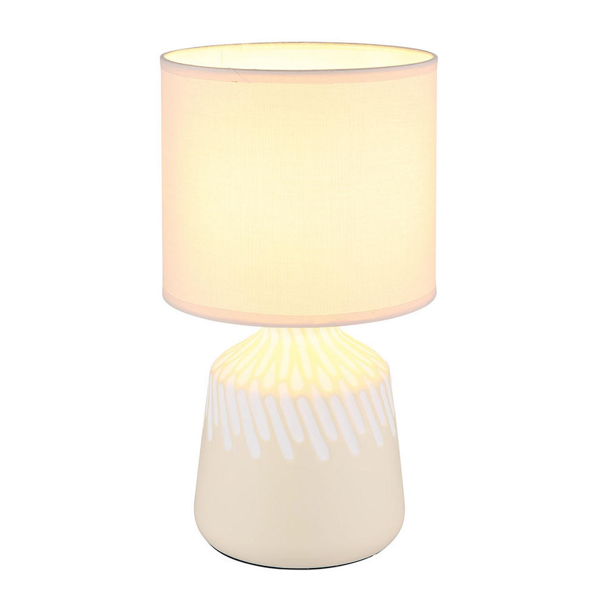 TISCHLEUCHTE Keramik Textil Beige - Beige, Textil (17.5/17.5/31.5cm) - Globo Lighting