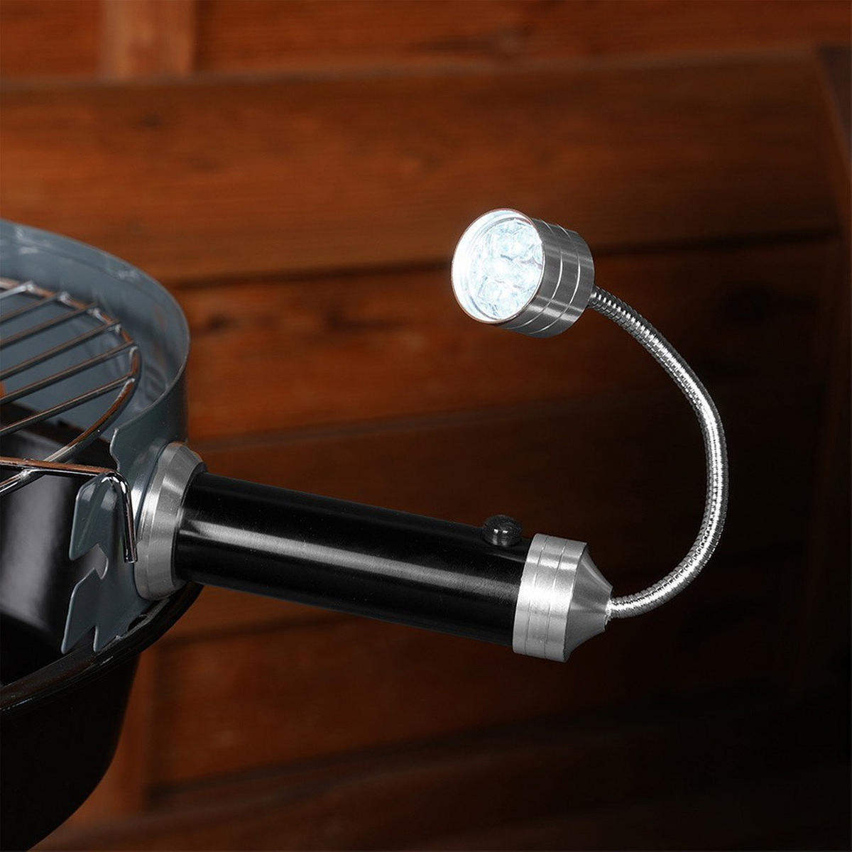 GRILLLEUCHTE magnetisch LED 24 cm Silberfarben - Silberfarben, Metall (3.5/24/3.5cm) - BBQ Collection