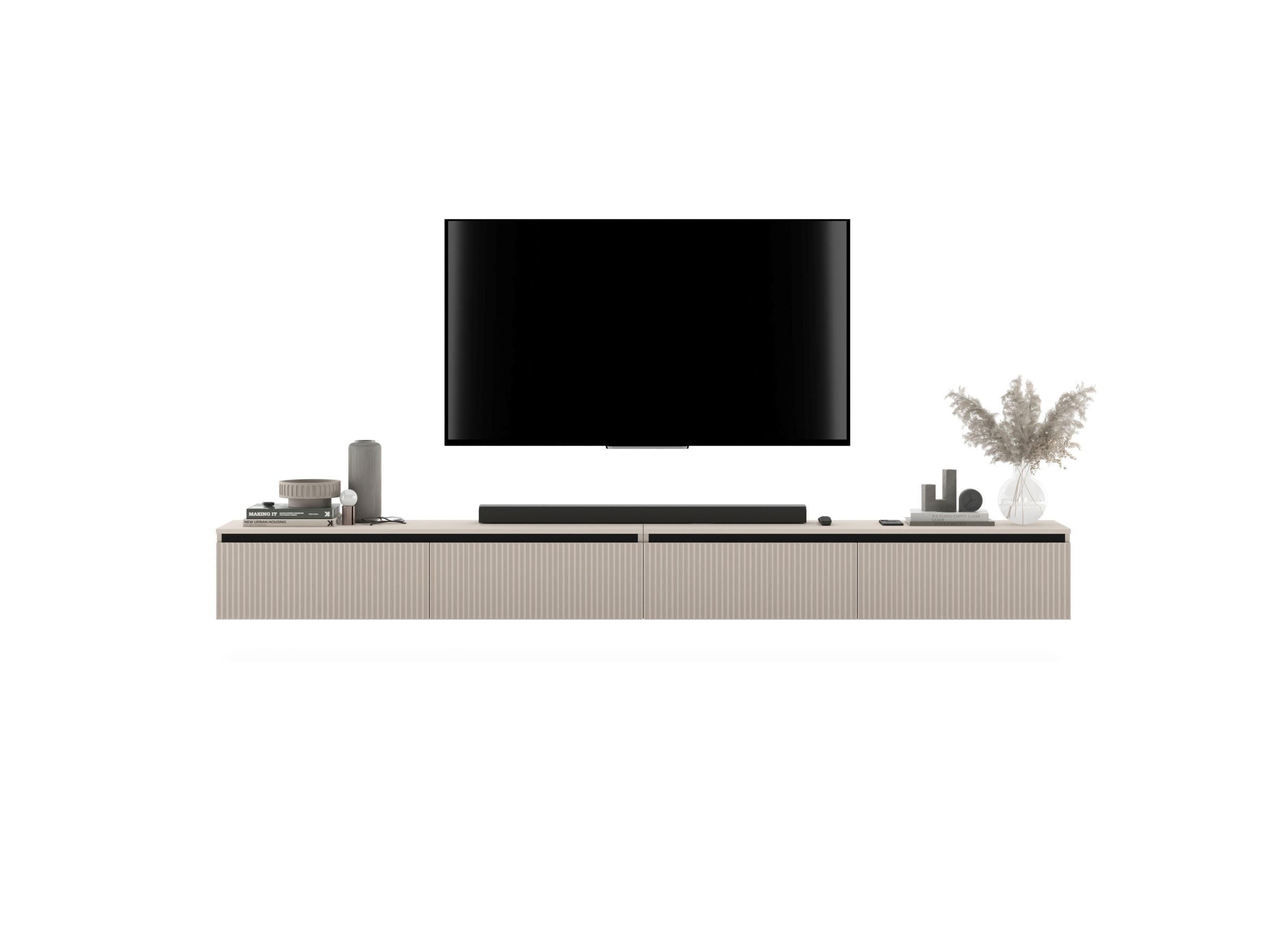 TV-LOWBOARD 2-er Set Selene Kachmir Matt Glamour 140 cm - Kaschmir, Holzwerkstoff (280/30/35cm) - Meble Lindner