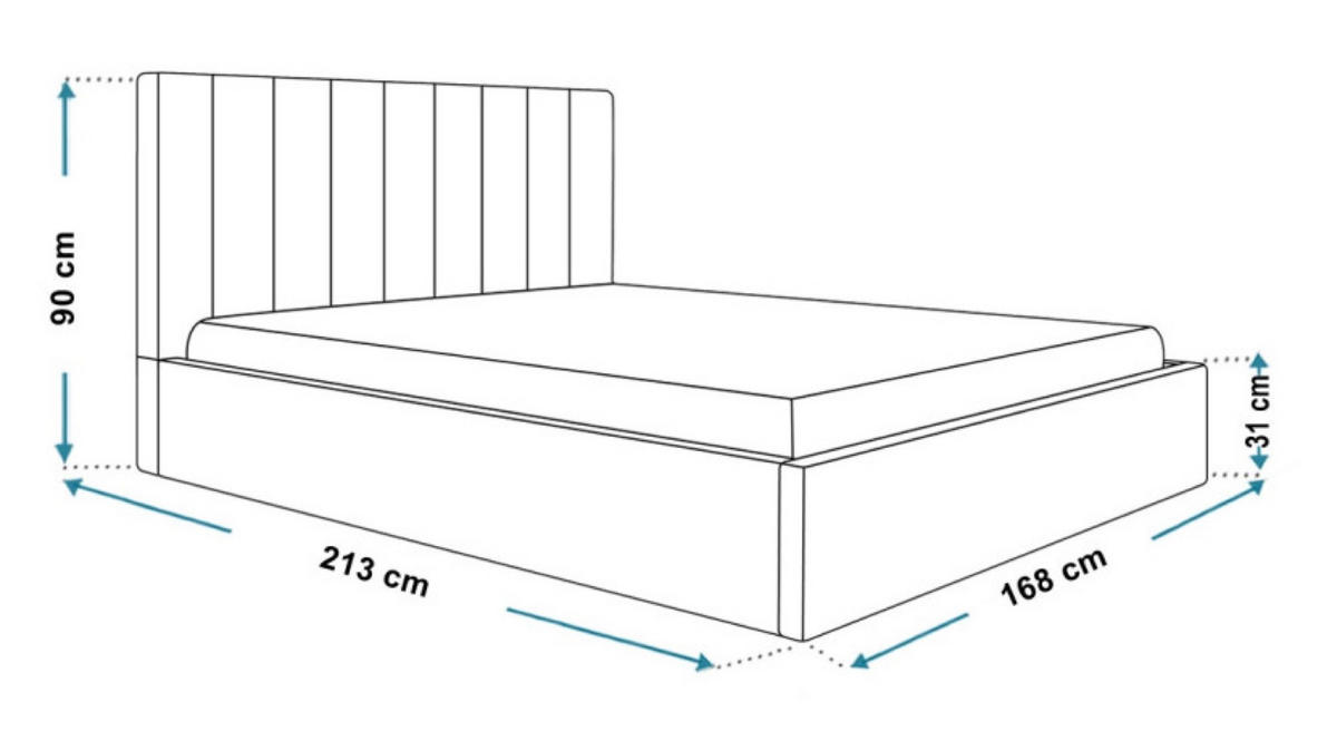 BETT Grau SIM 9 Gepolstert 160x200 cm - Schwarz/Grau, Kunststoff/Textil (160/200cm) - Sepro Meble