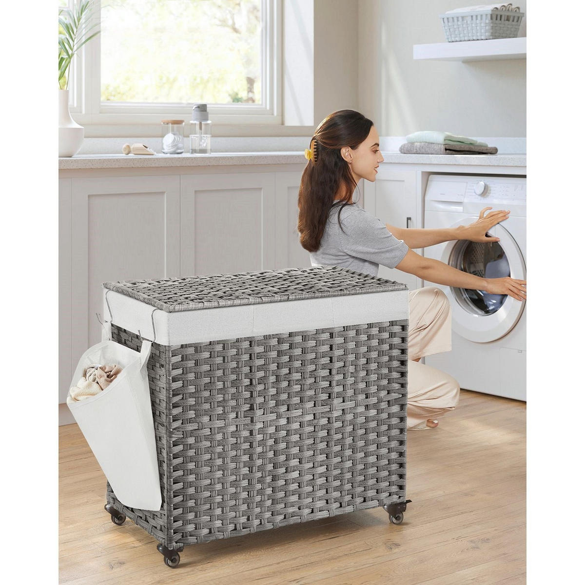 WÄSCHEKORB ANTANANARIVO - Grau, Kunststoff (36/66/70cm) - Hansiro