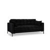 SOFA Mamaia aus Samt schwarz 2 Sitzplätze - Schwarz, Textil (92/75/152cm) - Micadoni
