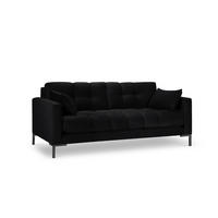 SOFA Mamaia aus Samt schwarz 2 Sitzplätze - Schwarz, Textil (92/75/152cm) - Micadoni