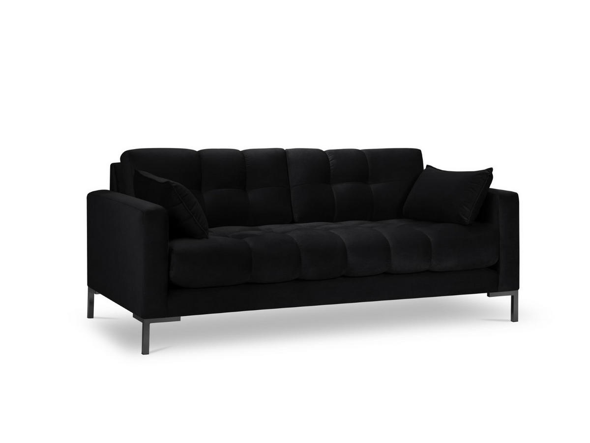 SOFA Mamaia aus Samt schwarz 2 Sitzplätze - Schwarz, Textil (92/75/152cm) - Micadoni