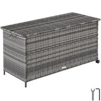 AUFLAGENBOX Kuusamo, 116 x 54 x 64 cm, grau - Grau, Kunststoff (54/64/116cm) - tectake