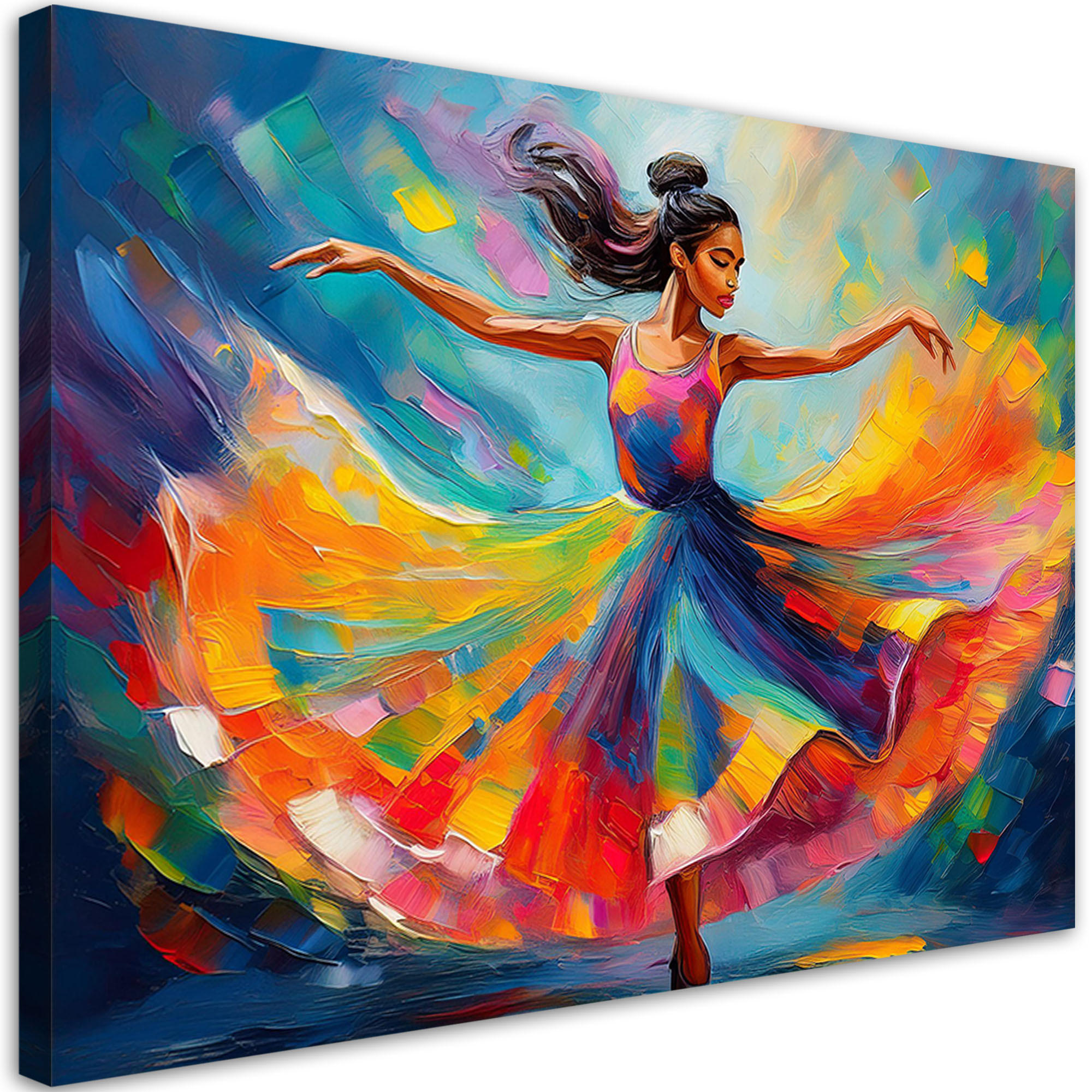 WANDBILD bunter ballerina tänzer - Beige, Textil (60/40cm) - Feeby