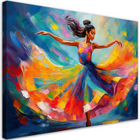 WANDBILD bunter ballerina tänzer - Beige, Textil (60/40cm) - Feeby