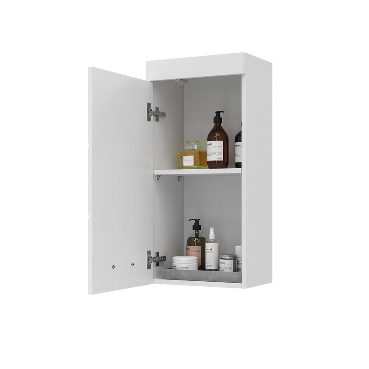 BADSCHRANK Luna Weiß 37 x 77 cm - Weiß, Holzwerkstoff (37/77/24.6cm) - Vicco
