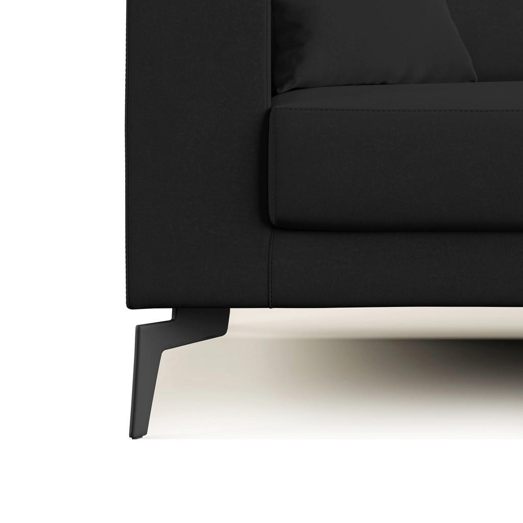 Thumbnail - Divani.store Linearsofa, Schwarz, Textil, 166x95x91 cm, Wohnzimmer, Sofas & Couches, Sofas