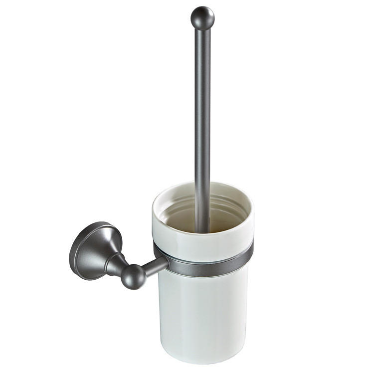 TOILETTENBÜRSTENHALTER – Dunkelgrau (16 x 10,5 x 36 cm) - Dunkelgrau, Metall (16/36/10.5cm)
