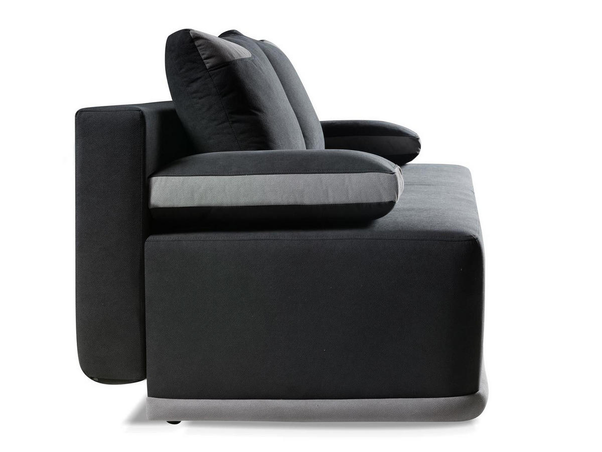 SOFA Blackers Schwarz, mit Schlaffunktion und Bettkasten - Schwarz, Holzwerkstoff (200/93/98cm)