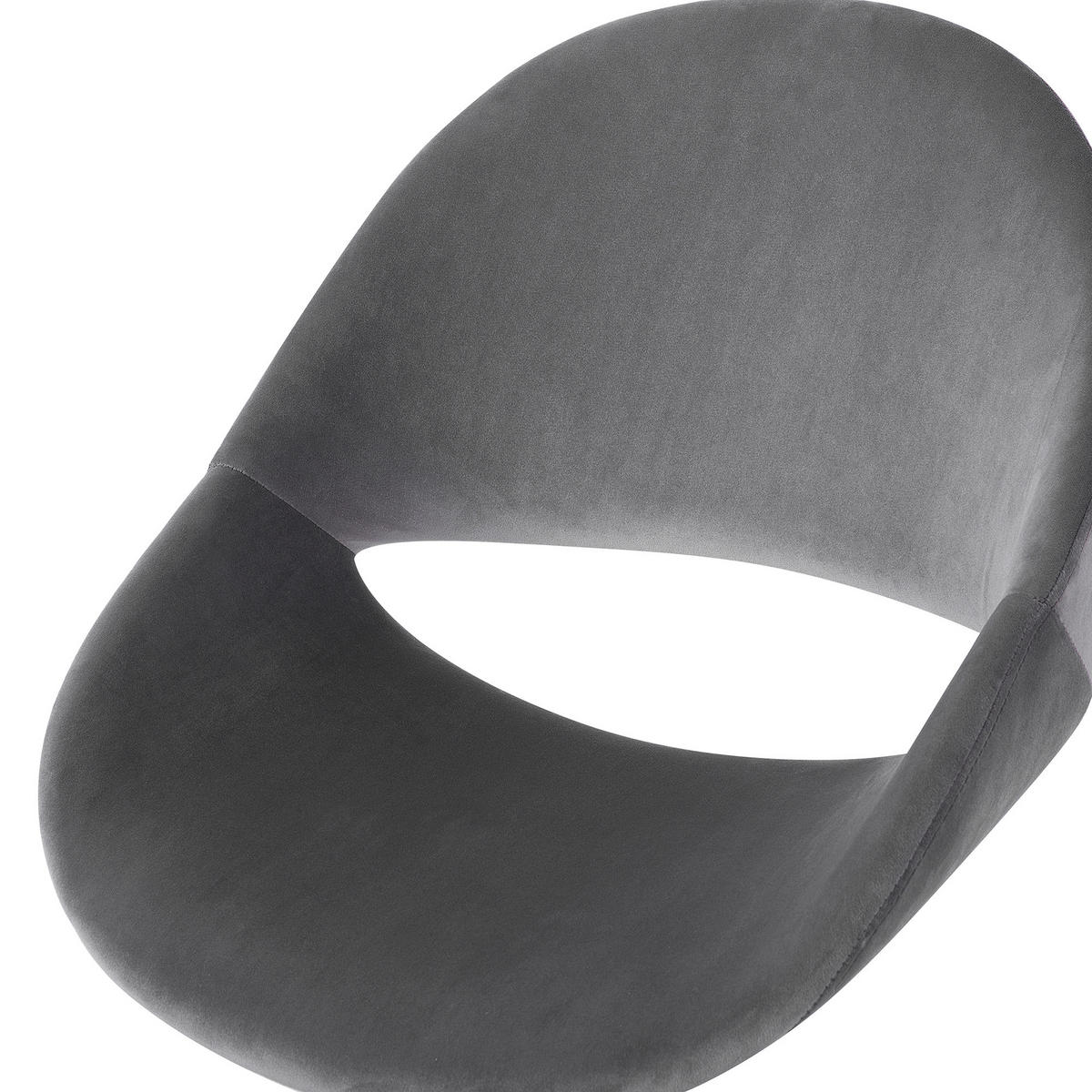BÜROSTUHL Samtstoff Grau Selma - Grau, Textil/Metall (62/84/62cm) - Beliani