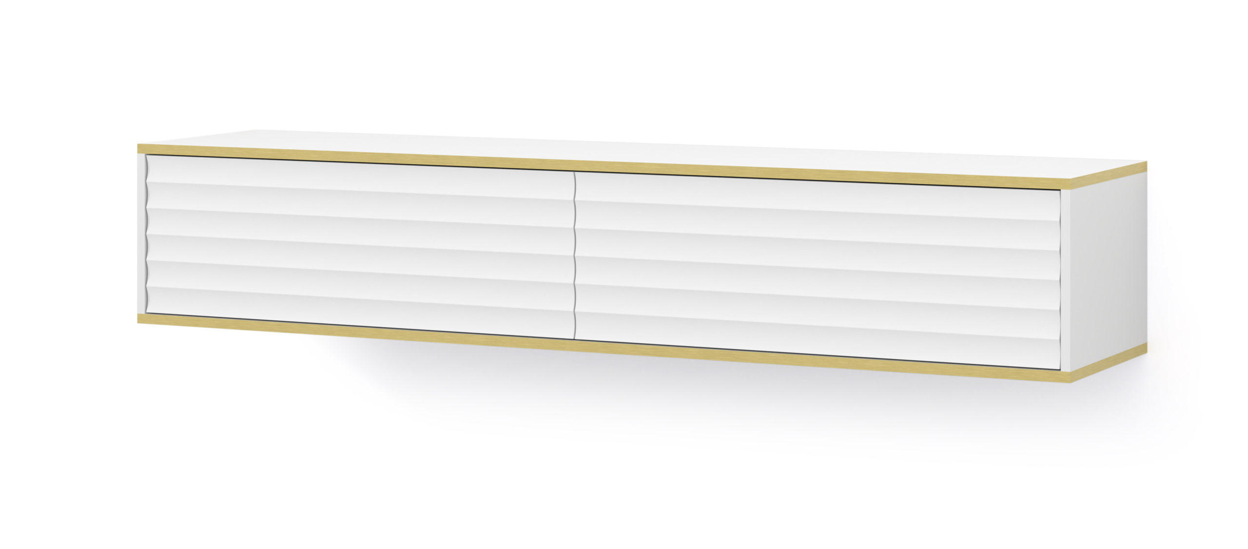 TV LOWBOARD Weiß, Gold 180/33/40 - Weiß, Holzwerkstoff (180/33/40cm) - RAUMHIRSCH FURNITURE