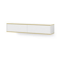 TV LOWBOARD Weiß, Gold 180/33/40 - Weiß, Holzwerkstoff (180/33/40cm) - RAUMHIRSCH FURNITURE
