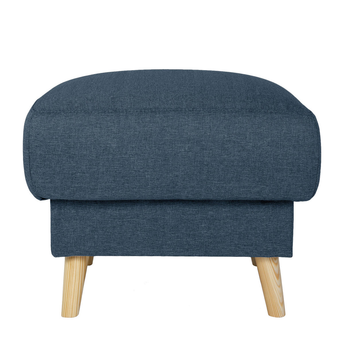 POLSTERHOCKER - Webstoff - Hellbraun/Blau, Holz/Textil (77/46/62cm) - home24