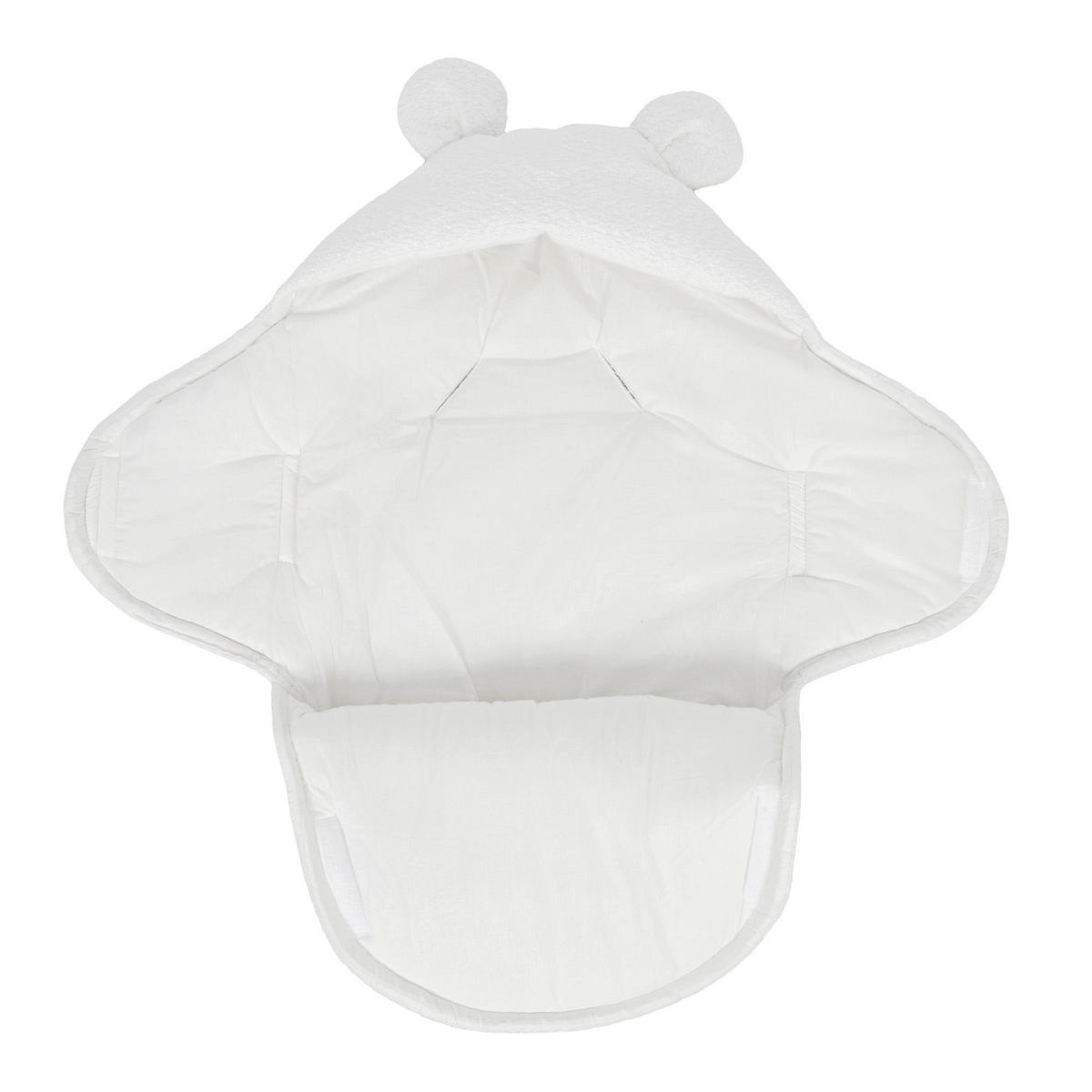EINSCHLAGDECKE für Babys mit Teddyohren aus Bouclé in Creme-Weiß - Weiß, Textil (45/80cm) - MeowBaby