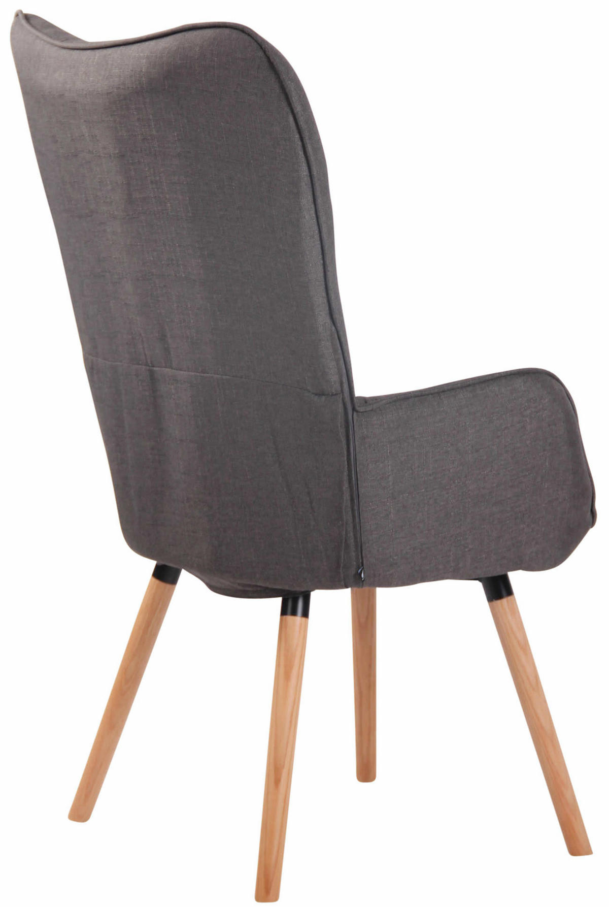 SESSEL Stoff dunkelgrau - Eukalyptusholzfarben/Dunkelgrau, Holz/Textil (69/108/73cm) - CLP