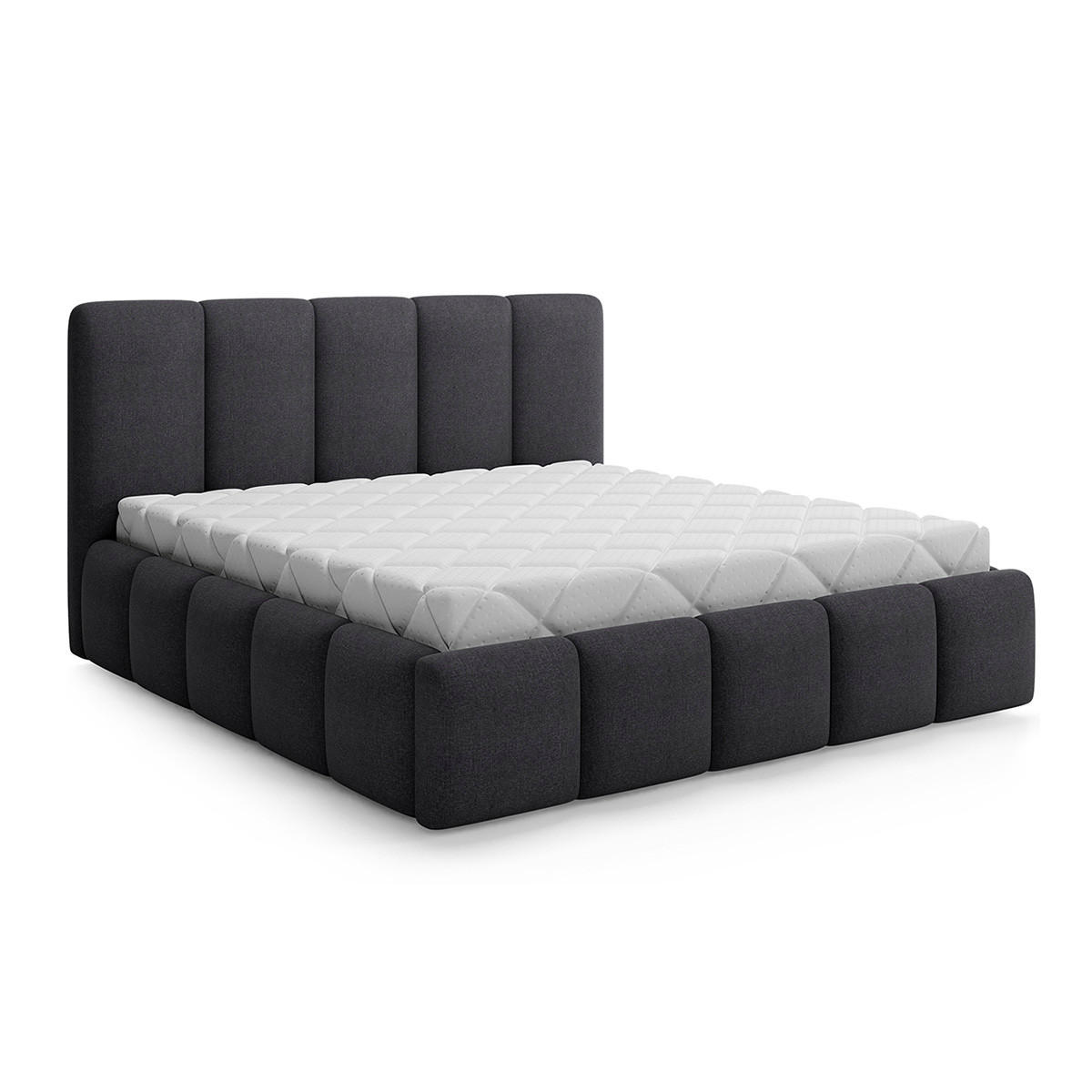 BOXSPRING POSTEL 160/200 Klaus Tmavě šedá - šedá, dřevo (160/200cm) - Petits-meubles