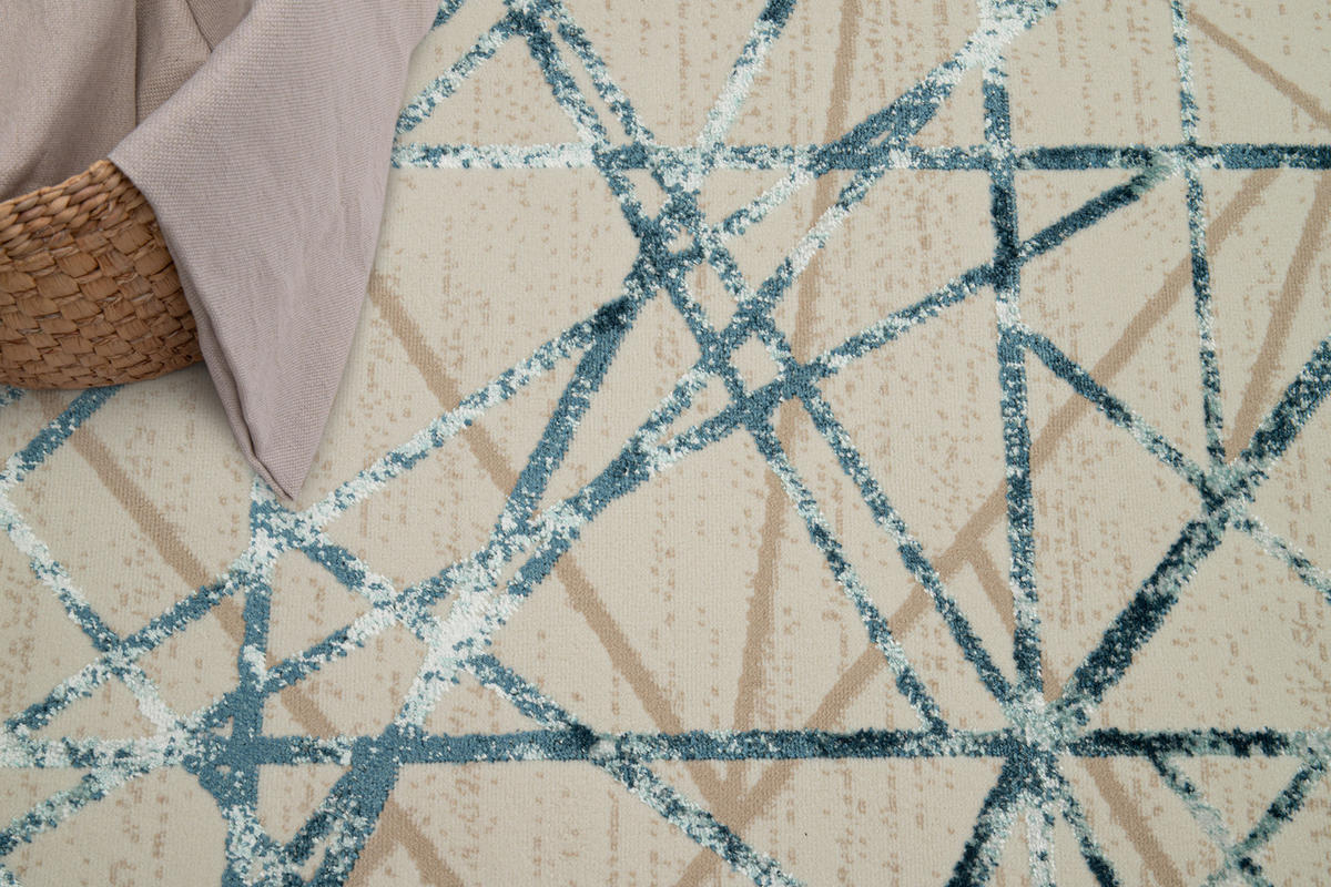 TEPPICH CRYSTAL Creme Blau 180/250 cm - Blau/Creme, Textil (180/250cm) - Tapiso