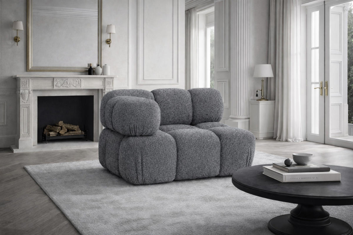 ECKMODUL, Für Modulares System, Stoff Abriamo, Dunkelgrau, Selia - Dunkelgrau, Holz (95/70/95cm) - Kaiser Möbel