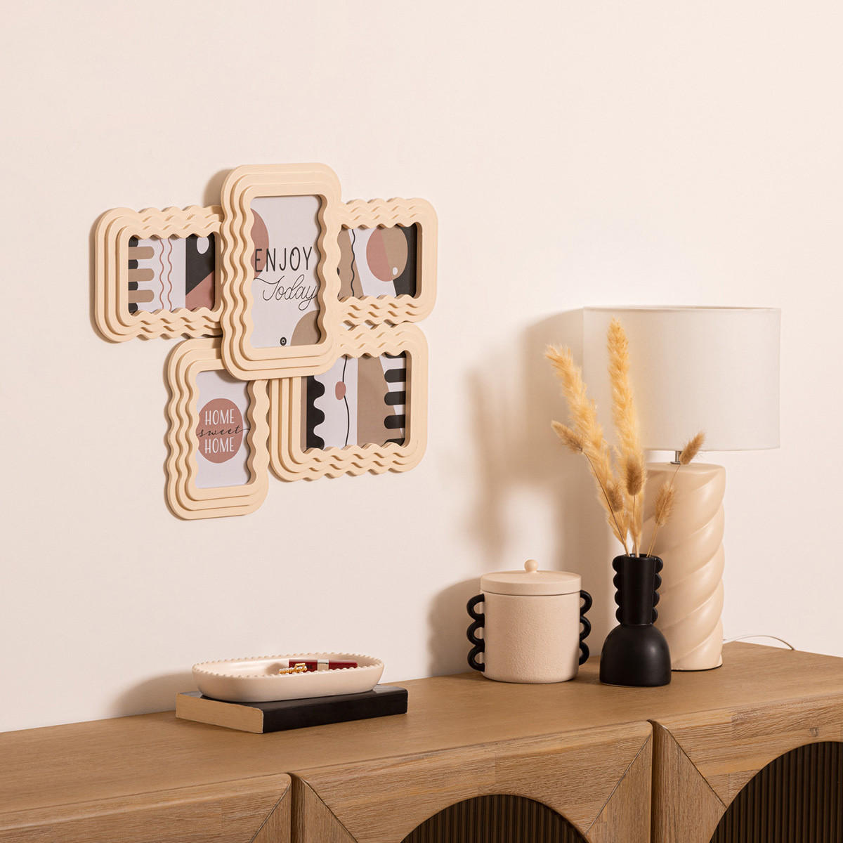 MULTIRAHMEN Kelly 51/40 cm - Beige, Holzwerkstoff (51/40/51cm) - Atmosphera Createur d´interieur