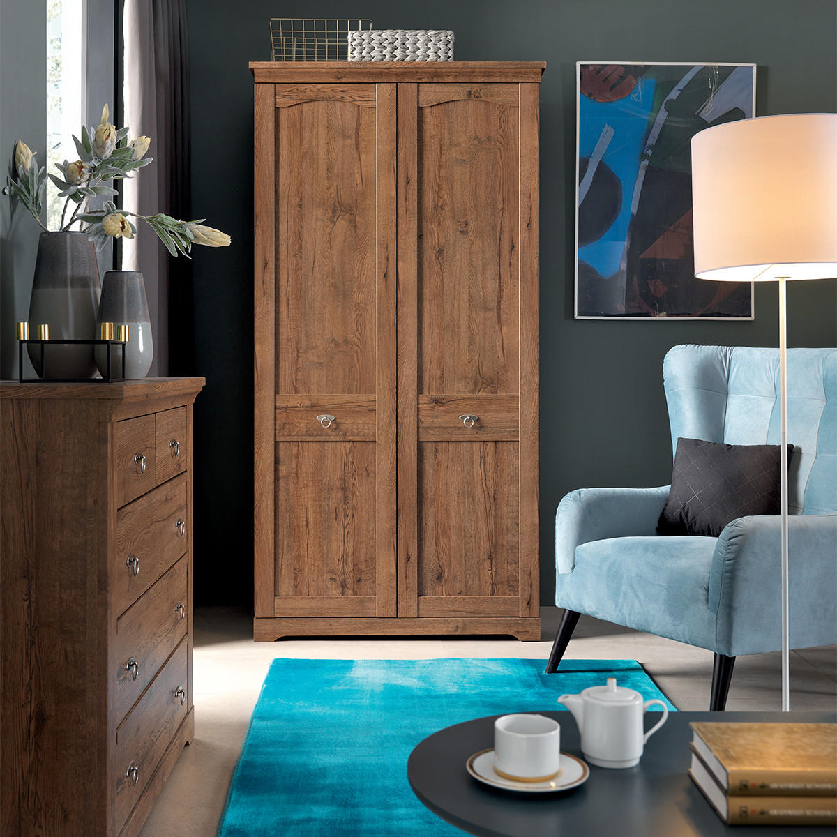 SKŘÍŇ 2DVEŘOVÁ Noé Tmavé dřevo - hnědá, kompozitní dřevo (103/201/59cm) - Petits-meubles