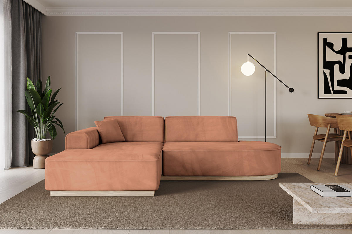 ECKSOFA Ottomane Links IREA-L1 - 234x171x83 cm Koralle - Koralle, Holzwerkstoff/Textil (234/171cm) - ALTDECOR