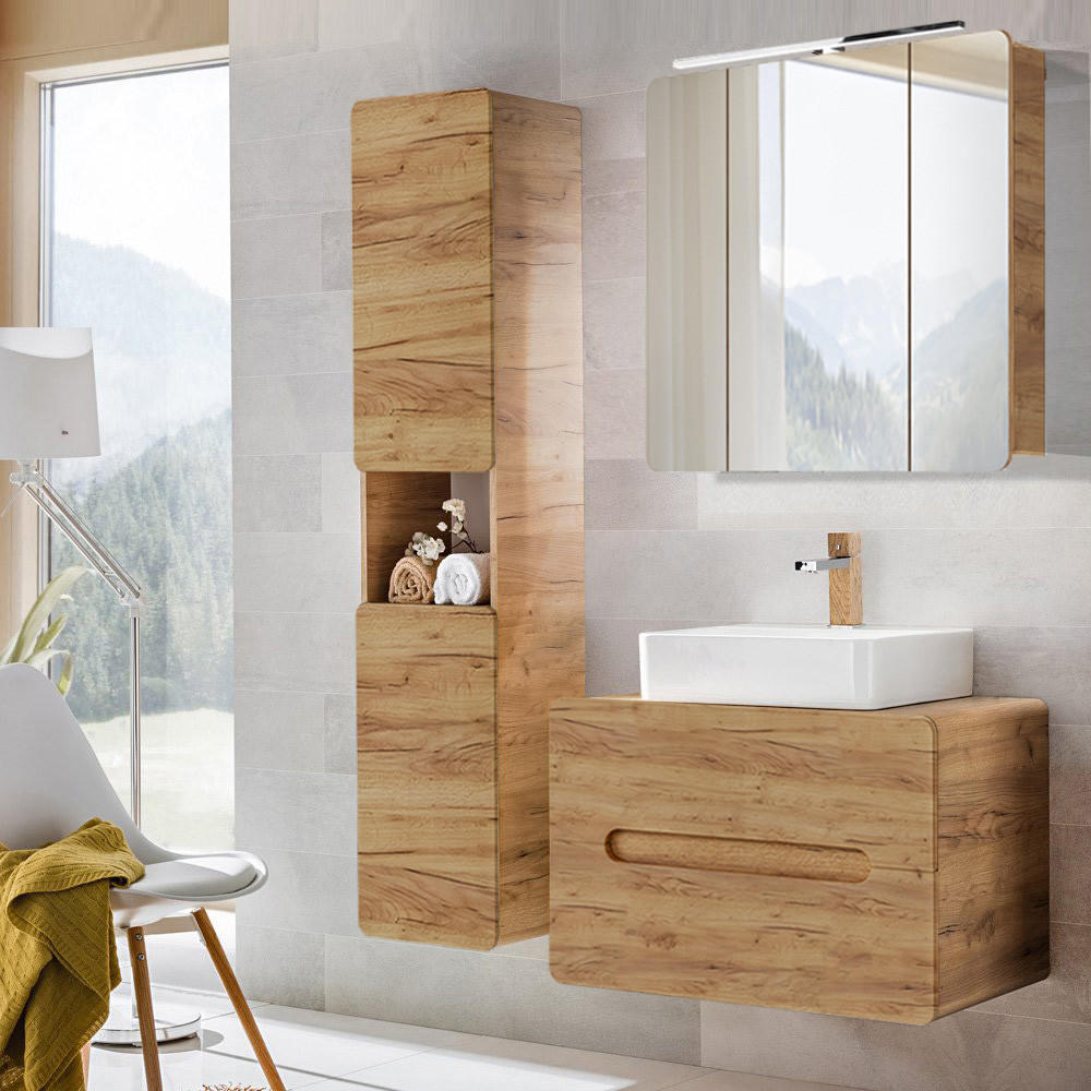 Lomado Badmöbel-Set Braun 130x200x46 cm