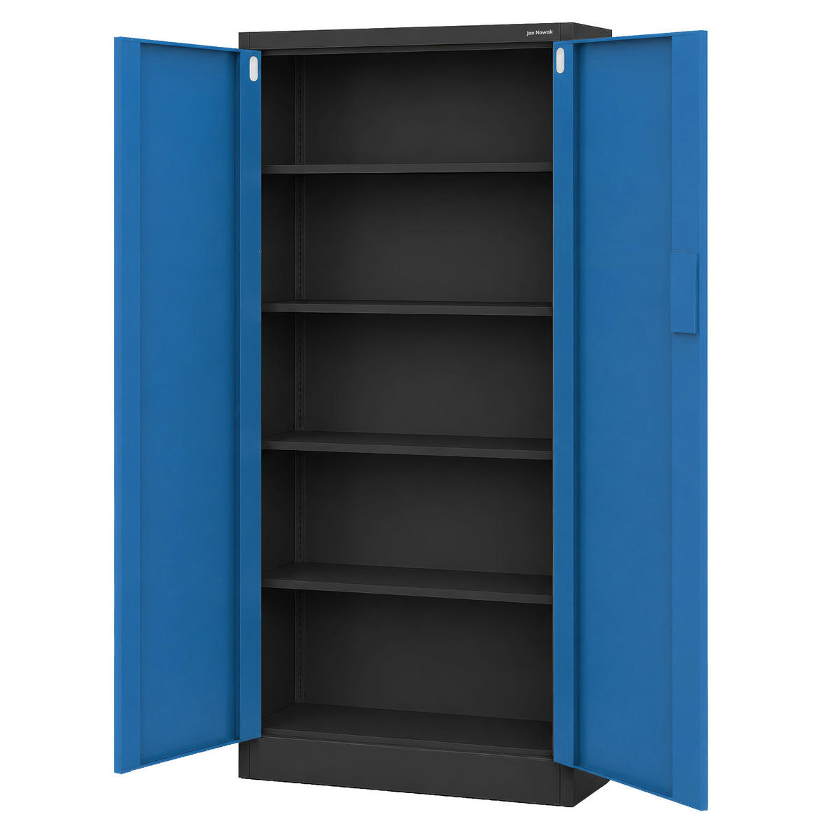 BÜROSCHRANK mit Zahlenschloss DANIEL 185x90x40 cm - Blau/Anthrazit, Metall (90/185/40cm) - Jan Nowak
