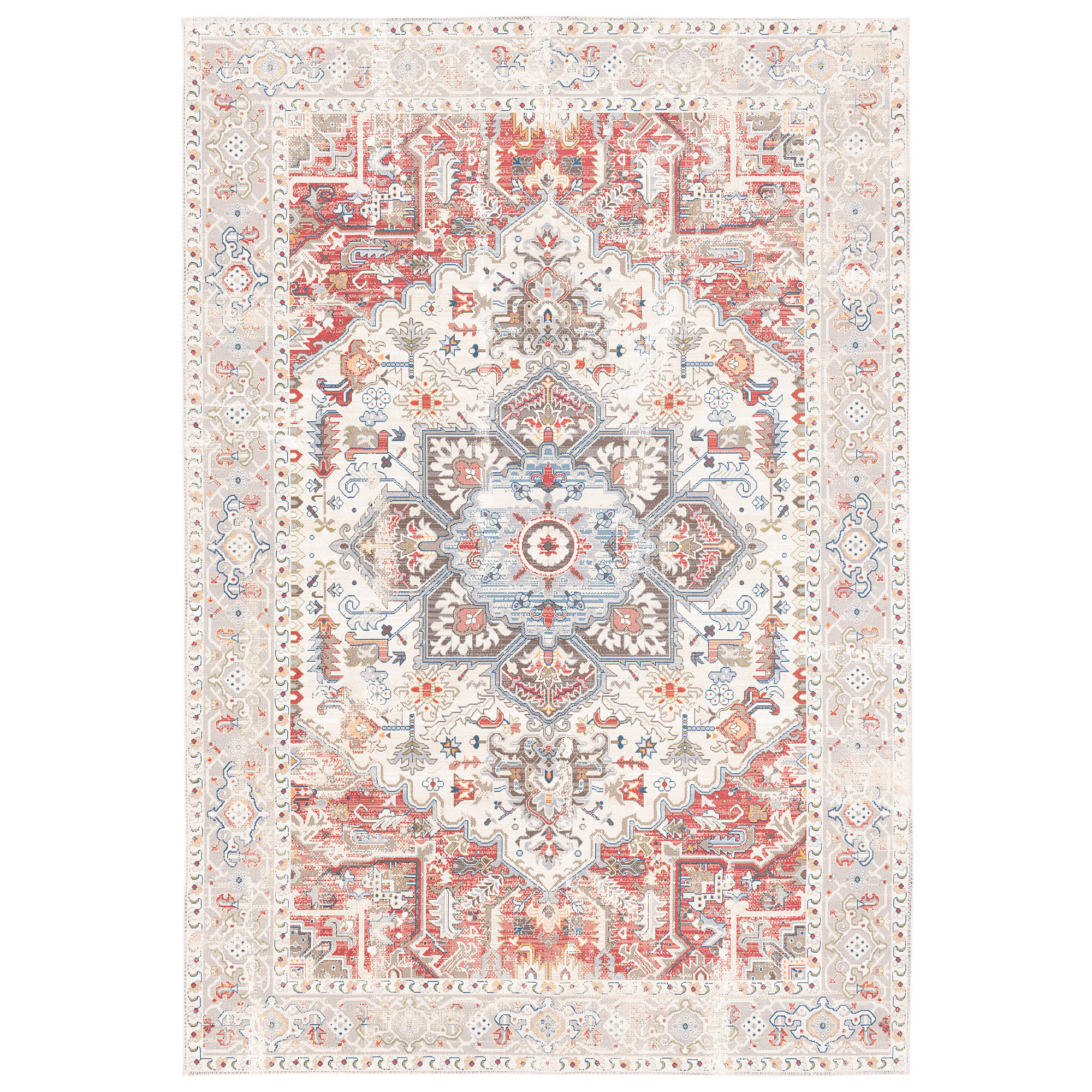 VINTAGE DESIGNERTEPPICH FINESSE ORIENT KESHAN - Rot/Creme, Textil (120/170cm) - Pergamon