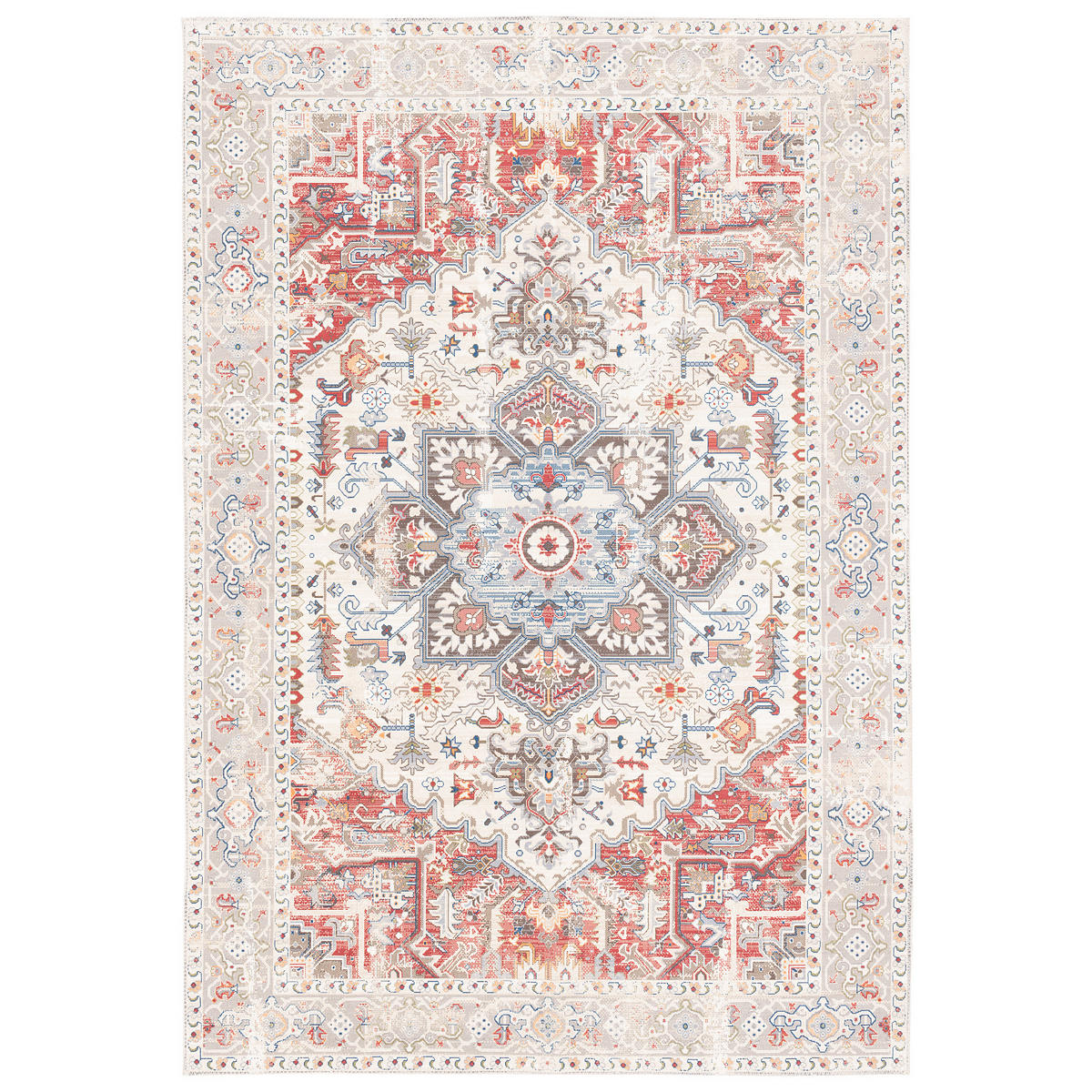 VINTAGE DESIGNERTEPPICH FINESSE ORIENT KESHAN - Rot/Creme, Textil (80/150cm) - Pergamon