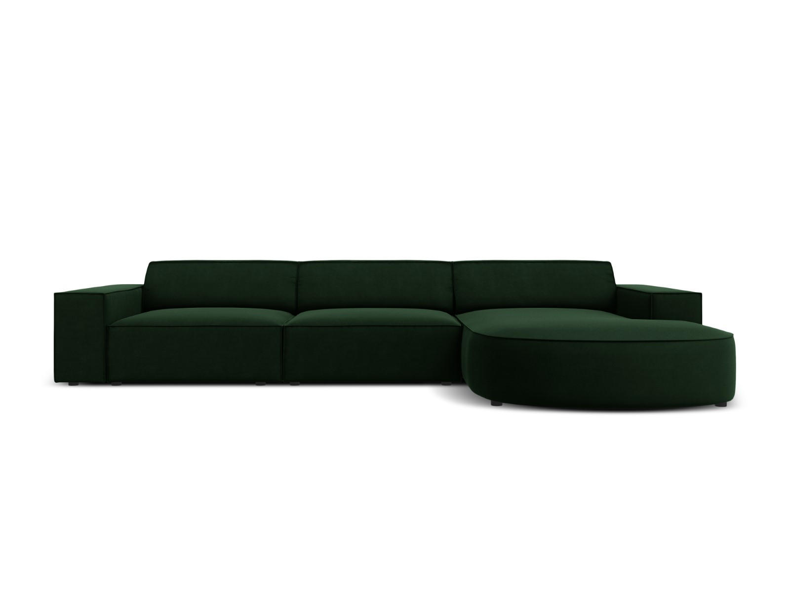 ECKSOFA rechts Jodie aus Samt flaschengrün 4 Sitzplätze - Dunkelgrün, Textil (166/284cm) - Micadoni