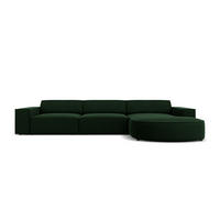 ECKSOFA rechts Jodie aus Samt flaschengrün 4 Sitzplätze - Dunkelgrün, Textil (166/284cm) - Micadoni