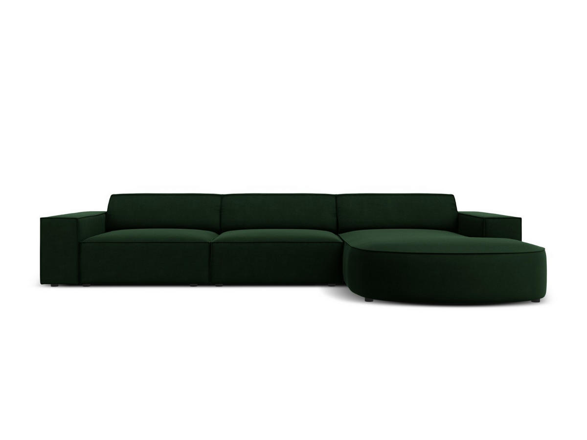 ECKSOFA rechts Jodie aus Samt flaschengrün 4 Sitzplätze - Dunkelgrün, Textil (166/284cm) - Micadoni