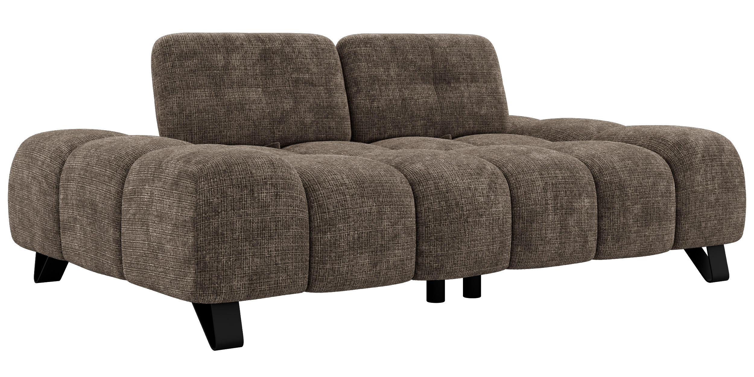 3-SITZER-SOFA NERANO - Braun Schenille - Schwarz/Braun, Textil/Metall (220/88/146cm) - MKS