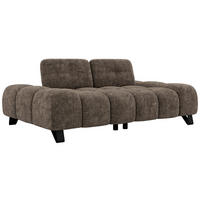 TROJMIESTNA POHOVKA NERANO - Hnedá tkaná ženilka - hnedá/čierna, kov/textil (220/88/146cm) - MKS