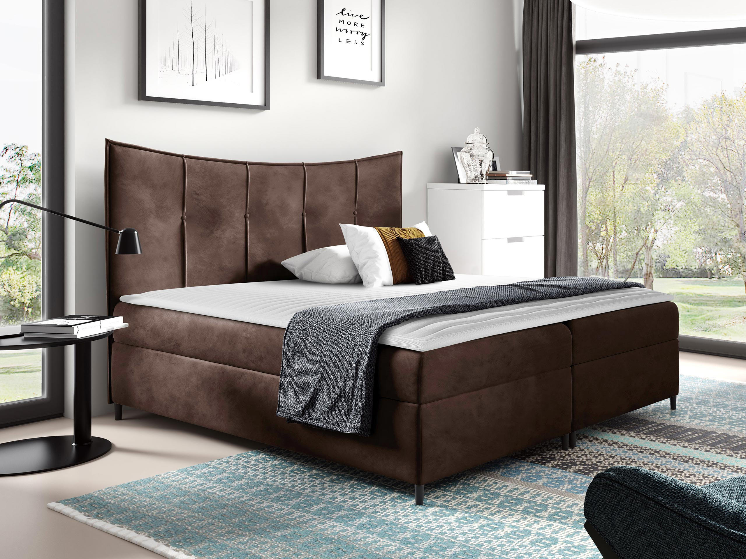 BOXBETT Bergamo - Braun, Holz (200/200cm) - MIRJAN24