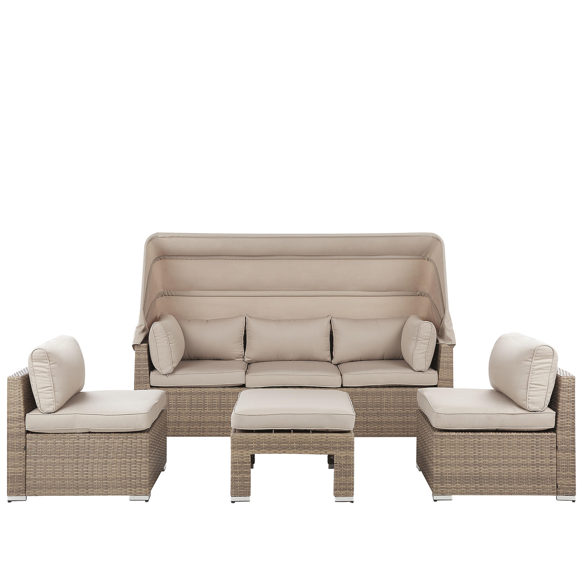 LOUNGE SET 5-Sitzer beige modular Coccolia - Beige, Kunststoff - Beliani
