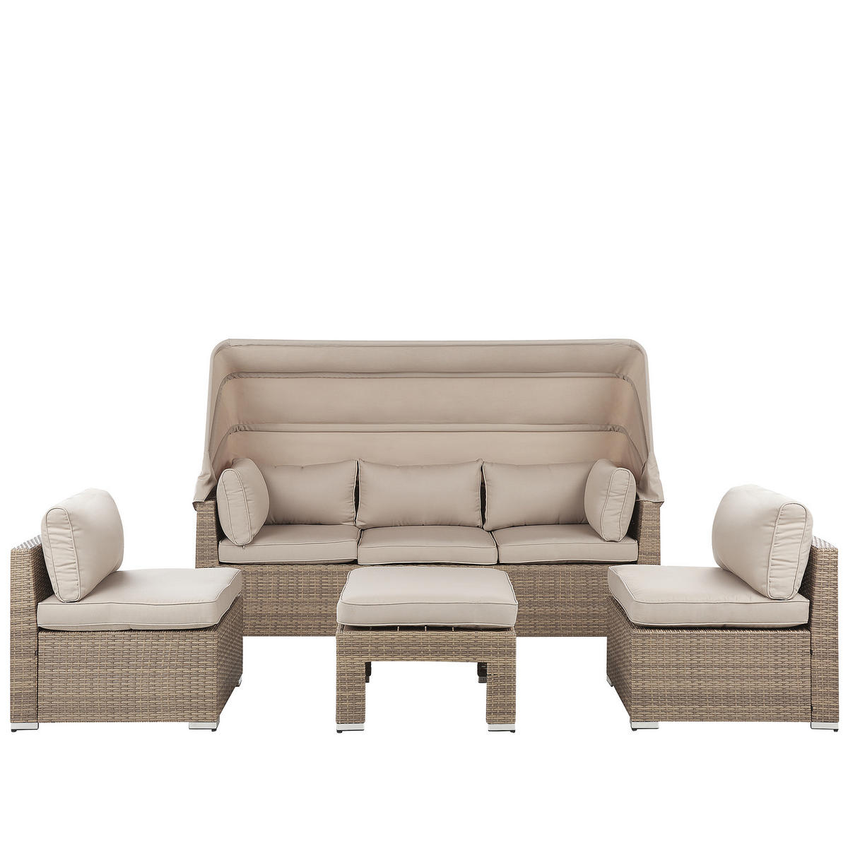 LOUNGE SET 5-Sitzer beige modular Coccolia - Beige, Kunststoff - Beliani