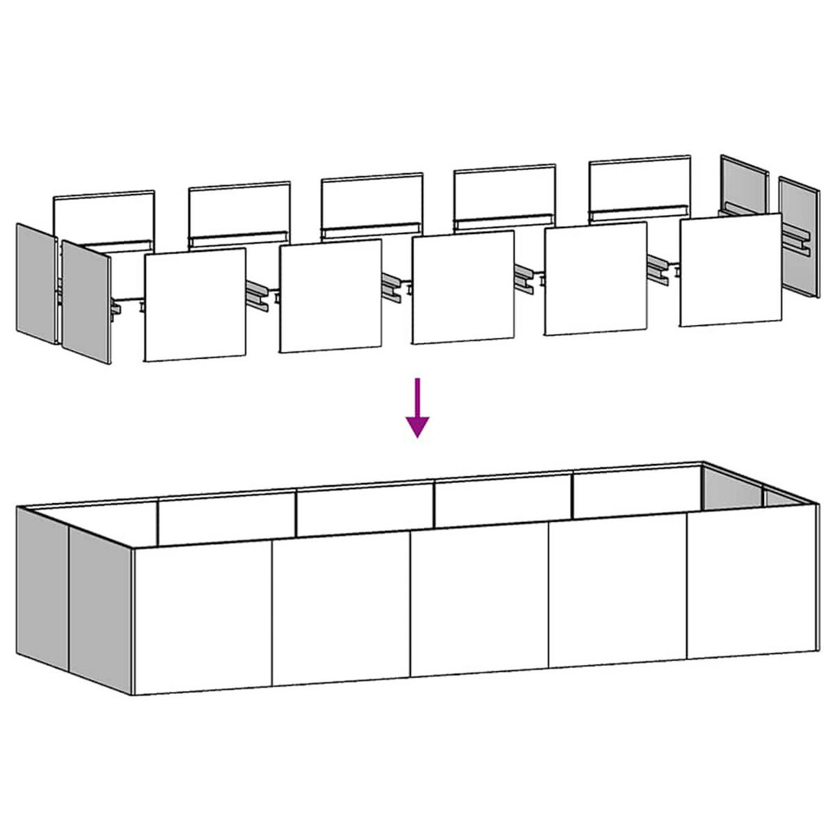 PFLANZGEFÄSSE Weiss 200/80/40 Cm Stahl - Weiß, Metall (80/40/200cm) - vidaXL