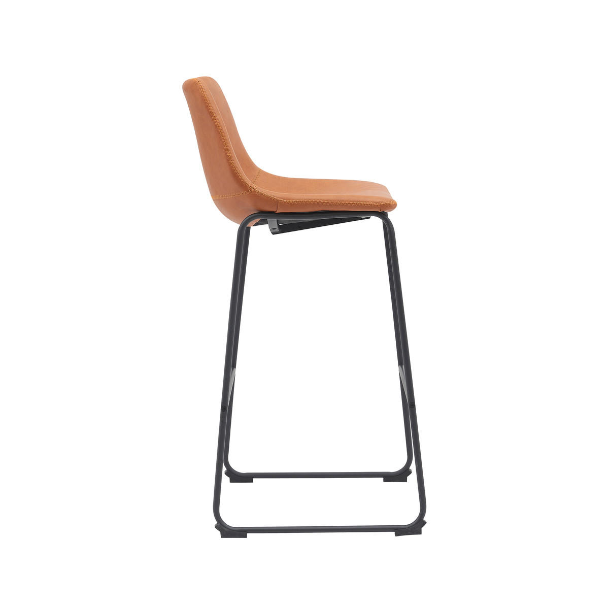 BARHOCKER Risto Braun 56/47/102 cm 2er-Set - Orange, Textil (47/102/56cm) - LABEL51