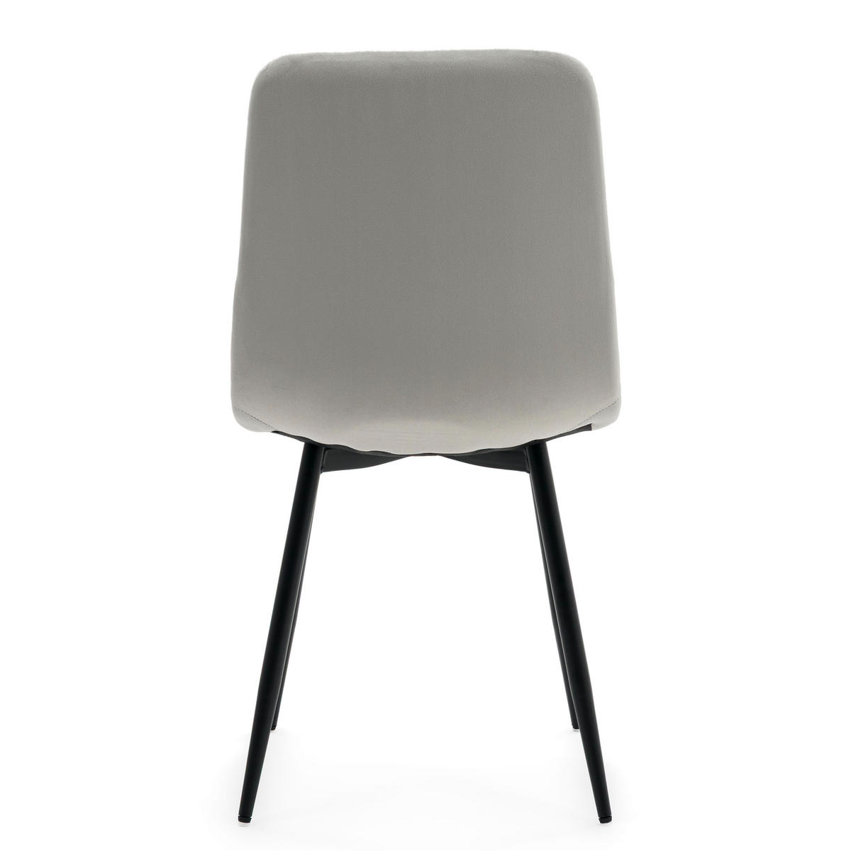 STUHL GELA gepolstert mit Steppung - hellgrau - Samt Velours - Hellgrau/Schwarz, Textil/Metall (45/89/53cm) - NEW HOME