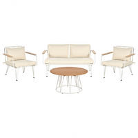 LOUNGE-SET 4-sitzer Stahl Beige Montesilvano - Beige, Metall - Beliani