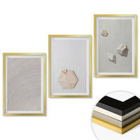 WANDBILDER 3er Set - 40x60 cm Goldrahmen - Leichte Boho-Sandtexturen - Goldfarben, Kunststoff (40/60cm) - ArtPrintCave