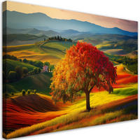 WANDBILD toskana landschaft baum natur - Multicolor, Textil (100/70cm) - Feeby